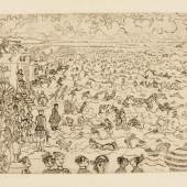 Les Bains à Ostende Etching, 1899, a good impression of the second (final) state Estimate £6,000-8,000 / €7,200-9,600