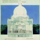 Wettbewerbsentwurf für die Kirche St. Leopold am Steinhof, Querschnitt, 1902 Otto Wagner
Copyright: Wien Museum