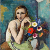 Karl Hofer  „Mädchen mit Blumen“ | 1936  Öl auf Leinwand | 85,3 x 75,5cm  Ergebnis: 281.600 Euro   