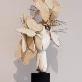 Manolo Valdés  Mariposas blancas  2024 Wood and bronze base 129 x 60 x 46 cm | 50.8 x 23.6 x 18.1 in