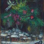 Marc Chagall Weihnachten, 1975 61 x 49,5 cm, Öl, Tempera, Pastell auf Faserplatte ALBERTINA, Wien – Sammlung Batliner © Bildrecht, Wien 2024