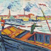  Maurice de Vlaminck Kanalboot, 1905/06 Öl auf Leinwand, 60,2 × 73 cm Artizon Museum, Ishibashi Foundation, Tokio © VG Bild-Kunst, Bonn 2024