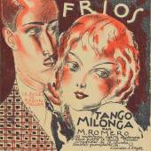 Roger de Valério, Besos frios – Tango Milonga, um 1925, Notentitel, Lithografie, 34,8 x 27,2 cm, Foto: Museum für Kunst und Gewerbe Hamburg