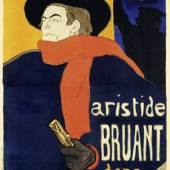 Henri de Toulouse-Lautrec (1864 – 1901) Plakat für die Auftritte von Aristide Bruant in seinem Kabarett Le Mirliton, Paris 1892 Lithografie, 133,8 x 91,7 cm Museum für Kunst und Gewerbe Hamburg
