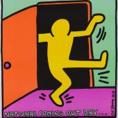 Keith Haring, National Coming Out Day, entstanden für die "National Gay Rights Advocates",  New York, USA, 1988, Offsetlithografie, 66 x 58,4 cm, © Keith Haring Foundation