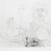 Pablo Picassom, Femme couchée et deux visages, aus der Suite 156, 1970