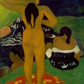 Paul Gauguin, Tahitianerinnen beim Baden, 1892, Öl auf Papier, auf Leinwand aufgezogen, 109,9 × 89,5 cm © bpk |  The Metropolitan Museum of Art, New York Robert Lehman Collection, 1975