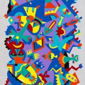 Peter Weihs Farbkomposition  Acryl auf Leinwand  83 x 59 cm