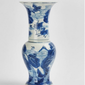 Chinese blue and white YenYen vase which sold for £12,640 against an estimate of £2,000 - £3,000 to a bidder on the phone.