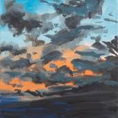 Rainer Fetting, Wolkenbild Westerland, 2019 Acryl auf Leinwand, 90 x 50 cm