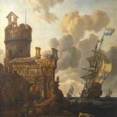 Abraham Storck (um 1635 - 1710) Ein niederländisches Schiff vor einer Festung
Öl auf Leinwand, 86,4 x 68,6 cm © National Maritime Museum, Greenwich, London, Caird Collection 