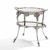 Prunkvoller Teetisch mit Widderzier Stil Louis XVI Hanau, um 1910 Schleißner & Söhne Silber Ergebnis: 76.800 Euro