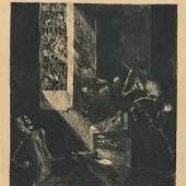 Albert Welti, Spuk um Mitter-nacht, 1888 Radierung auf Papier, Platte: 26,6 x 24,4 cmKunsthaus Zürich, Grafische Sammlung