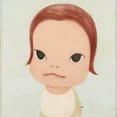 Yoshitomo Nara  Baby Blue, 1999  Acrylic on canvas/cotton, 120 x 110 cm.  Estimate: HK$42,000,000 – 62,000,000/ US$5,380,000-7,950,000