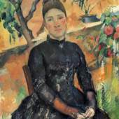 Cezanne Paul - Cézanne Cezanne Frau im Gewächshaus Das Gemälde "Portraet der Mme Cezanne im Gewaechshaus" von Paul Cezanne als hochwertige, handgemalte Ölgemälde-Replikation Quelle: www.oel-bild.de 