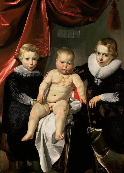 Thomas de Keyser, Group portrait of three brothers, named Hendrick, Johannes and Simon, c. 1620-1640